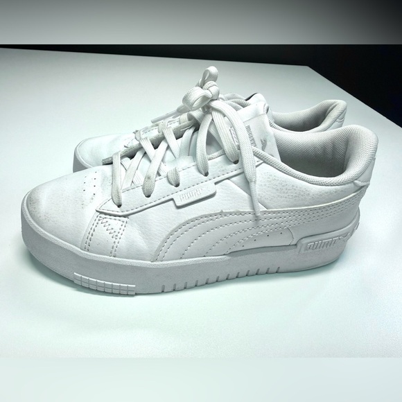 Youth Puma Classic White Lace-Up Sneakers - Picture 2 of 5